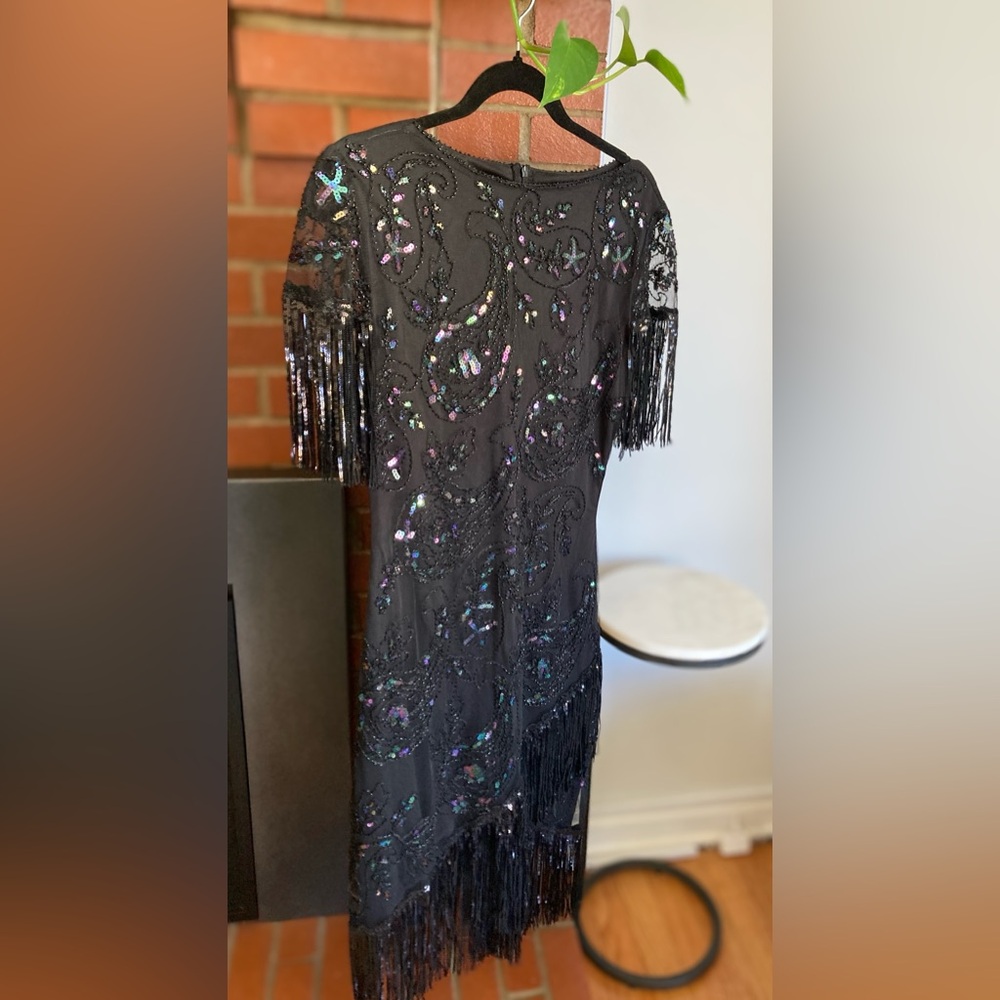 Babeyond Small Black Flapper Dress with beading